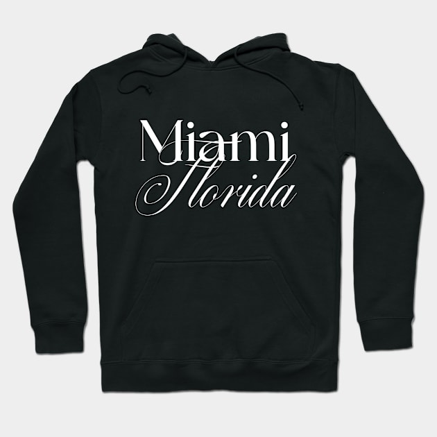 Miami Florida word design Hoodie by A Reel Keeper